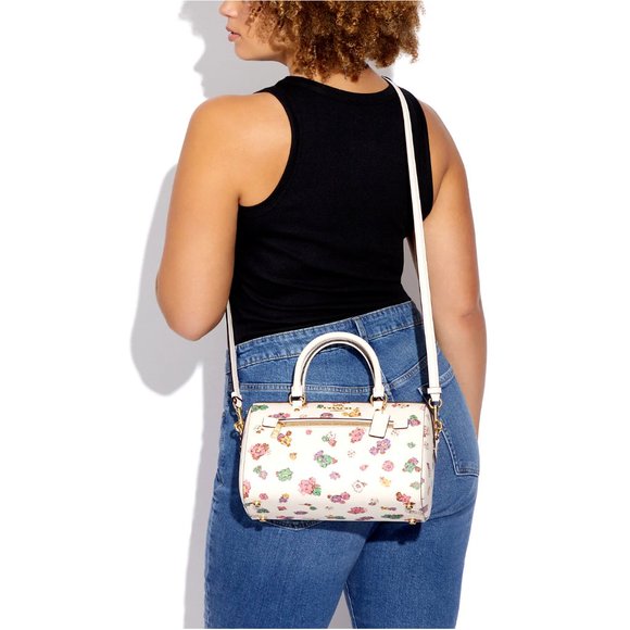 NWT $350 Original COACH Rowan Satchel Spaced Floral Field Print Off White CA229 - Picture 5 of 14
